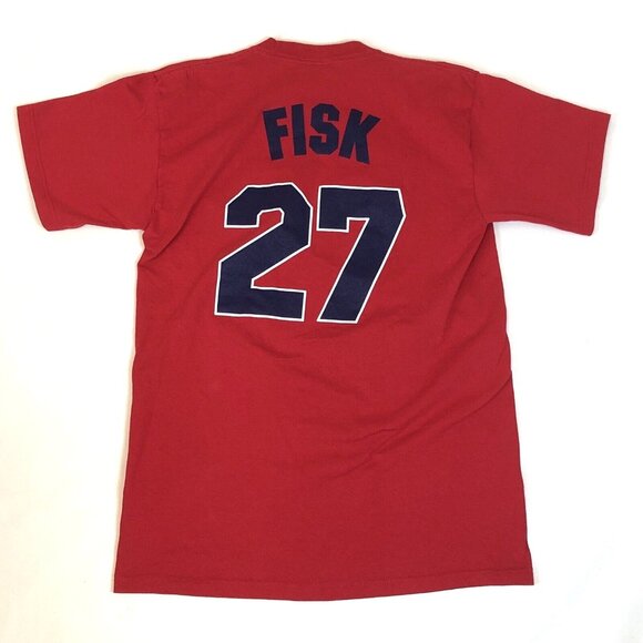Carlton Fisk Boston Red Sox 27 Cooperstown Collection Red T Shirt Size Large MLB - Picture 7 of 8